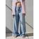 Mango Wide-Leg Pleated Jeans - Light Blue