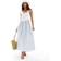 New Look Stripe V Waist Poplin Midi Dress - Blue