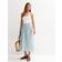 New Look Stripe Print V Waist Poplin Midi Dress - Blue