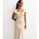 New Look Plus Size Cream Ditsy Print Square Neck Frill Trim Midi Dress - White