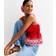 New Look Women's Embroidered Shirred Cami Top - Red