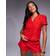 River Island linen ruffle top co-ord in red