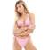 New Look Women's Gingham Halterneck Tie Triangle Bikini Top - Pink