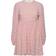 Gina Tricot Textured Mini Dress With Open Tie Back Volume Sleeves - Pink