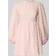Gina Tricot Textured Mini Dress With Open Tie Back Volume Sleeves - Pink