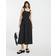 River Island Polka Dot Shirred Midi Dress - Black