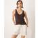 Mango Linen Vest Top - Brown