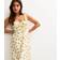 New Look ditsy floral tie back midi dress in yellow