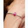 Pandora Mini Murano Charm - Silver/Pink