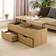 Home Source Lift Up Top Oak Effect Coffee Table 50x115cm