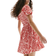 H&M Smocked Bodice Crinkled Dress - White/Red patterned