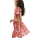 H&M Smocked Bodice Crinkled Dress - White/Red patterned