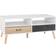 SECONIQUE Nordic 2 Drawer White/Distressed Effect Coffee Table 55x110cm