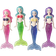 Shein 4pcs PVC Material Random Color Mermaid Tails, 5.1in Length, Diving & Swimming Pool Sports Accessories