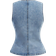 Shein Women's Casual Washed Button Front Sleeveless Denim Shirt