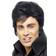 Smiffys Mens fancy dress party film & tv elvis wig adults club & party wear black
