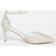 Quiz Wide Fit Diamante Court Heels - Silver