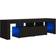 vidaXL Cabinet with LED LightsBlack TV Bench 140x40cm