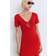 Mango Knitted Dress With Bow Neckline - Red