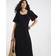 River Island Womens Short Sleeve Gathered Midi Dress - Black