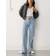 Monki Yoko High Waist Wide Leg Jeans - Blue