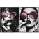 Home ESPRIT Chica Lacquered Lilac/Black Wall Decor 60x80cm