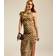 New Look Women's Brown Leopard Print One Shoulder Midi Dress - UK 14