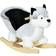Homcom Baby Rocking Horse Husky-Shaped Plush Wooden Child Rocking Animal