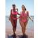 Curvy Kate Holiday Check Scooped Balcony Bikini Top - Raspberry Pink