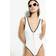 River Island Womens Zip Textured Swimsuit - White