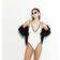 River Island Womens Zip Textured Swimsuit - White