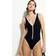 River Island Womens Black Zip Textured Swimsuit - 10