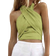 Shein Travachic Women Solid Color Cross-Wrap Sleeveless Vest Top, Suitable For Summer