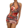 Shein BAE Summer Beach Vacation Leopard Flower Pattern Print Swing Collar Top Suit Skirt Suit, Suitable For Daily Dating, Night Out, Nightclub, Party, Party, Cocktail Party, Pool Party, Back To School Season Clothing, School Season, Holiday Clothing, Music Festival Clothing Country Music Festival Clothing Concert Clothing