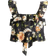 H&M Peplum Top - Black/Floral