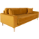 House Nordic Lido Mustard Yellow Sofa 210cm 3 Seater