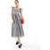 New Look gingham frill sleeve tiered midi dress in black