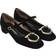 Ferragamo Læderballerina Med Justerbar Rem - Sort