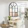 Homcom Modern Arched Window Black Wall Mirror 60x91cm