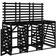 vidaXL Triple Wheelie Bin Storage Black Solid Wood Pine (Building Area )