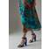 Faith Camille Covered Buckle High Block Heeled Sandals - Bright Blue