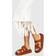 boohoo Womens Wide Fit Block Double Strap Sandals - Brown