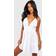 boohoo Womens Petite Ruched Waist Frill Halter Neck Beach Dress - White