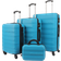 Groundlevel Regency Hard Shell Luggage Set of 4 - Teal
