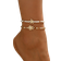 Shein 2pcs/Set Bohemian Beaded Anklet In Goldtone, Fashion Ocean Creature Design Foot Jewelry Suitable For Daily Wear And Beach Vacation