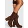 boohoo Womens Faux Suede Platform Wooden Heel Detail Ankle Boot - Brown