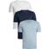 HUGO 3 Pack Crew Neck T Shirts - Blanc/Bleu Clair