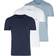 HUGO 3 Pack Crew Neck T Shirts - Blanc/Bleu Clair