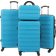 Groundlevel Regency Hard Shell Luggage Set of 4 - Teal