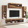 vidaXL 8 Piece TV Units with LED Old Wood Wall Cabinet